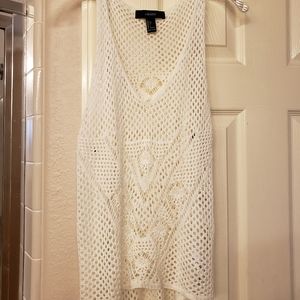 White summer knit tank top